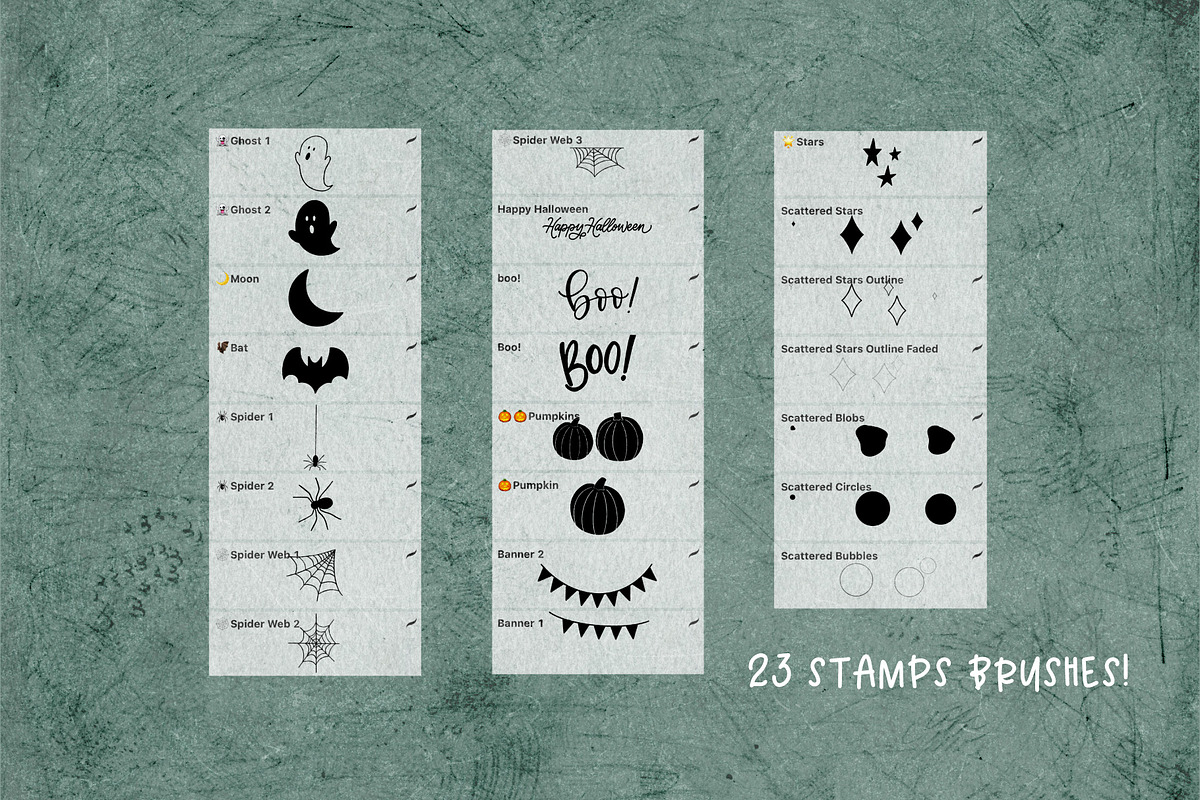 Halloween Stamp Procreate Brushes, a Brush Add-On by Hewitt Avenue (Photo 4 of 5)