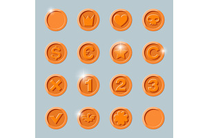 copper coins set, an Object Illustration by piter.goskov