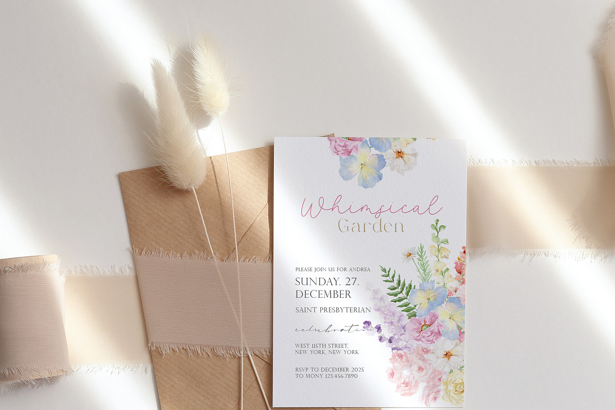 Watercolor Whimsical Garden Florals, a Decorative Illustration by Beigetime (Photo 4 of 10)