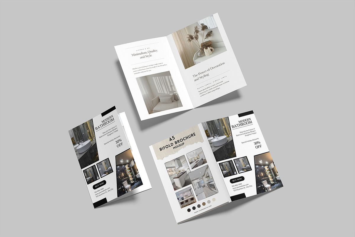 A5 Bifold Brochure Mockup, a Flyer Template by lamorastudio (Photo 10 of 11)