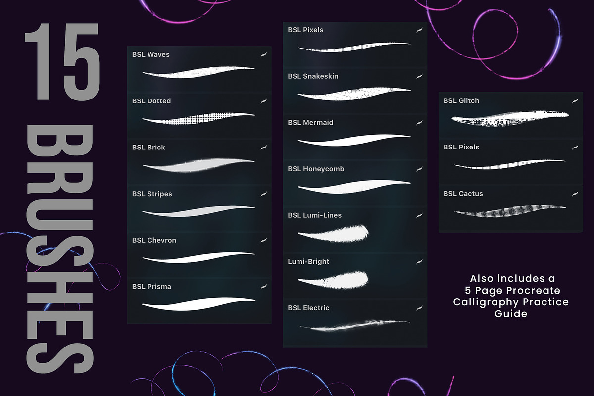 Duo Color Lettering Procreate Brushe, a Brush Add-On by shannonlayne (Photo 2 of 7)