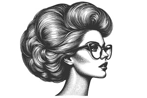 Stylish woman voluminous hair, a Person Illustration by AlexArt