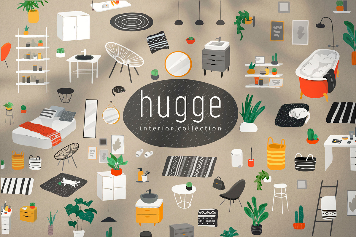 Hugge. Furniture collection., a Decorative Illustration by Merfin (Photo 1 of 16)