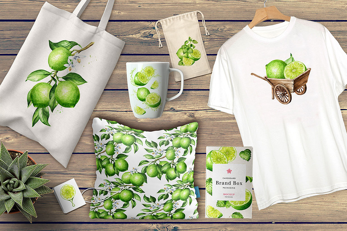 Lime citrus. Watercolor collection, a Food Illustration by Daria Ustiugova (Photo 18 of 21)