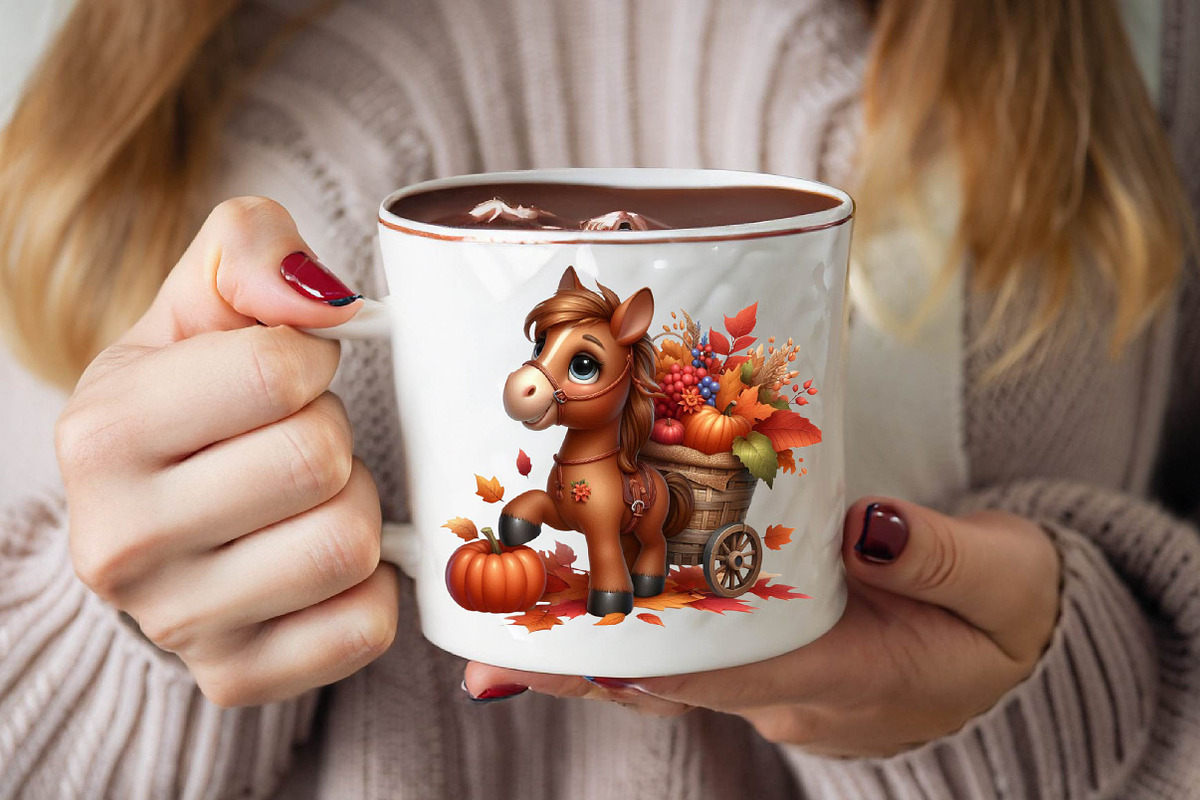 Autumn Brown Horse Sublimation Clipa, an Illustration by SVGArt (Photo 2 of 8)