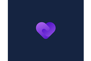 Cute gradient heart vector logo, a Templates & Theme by Himalia1