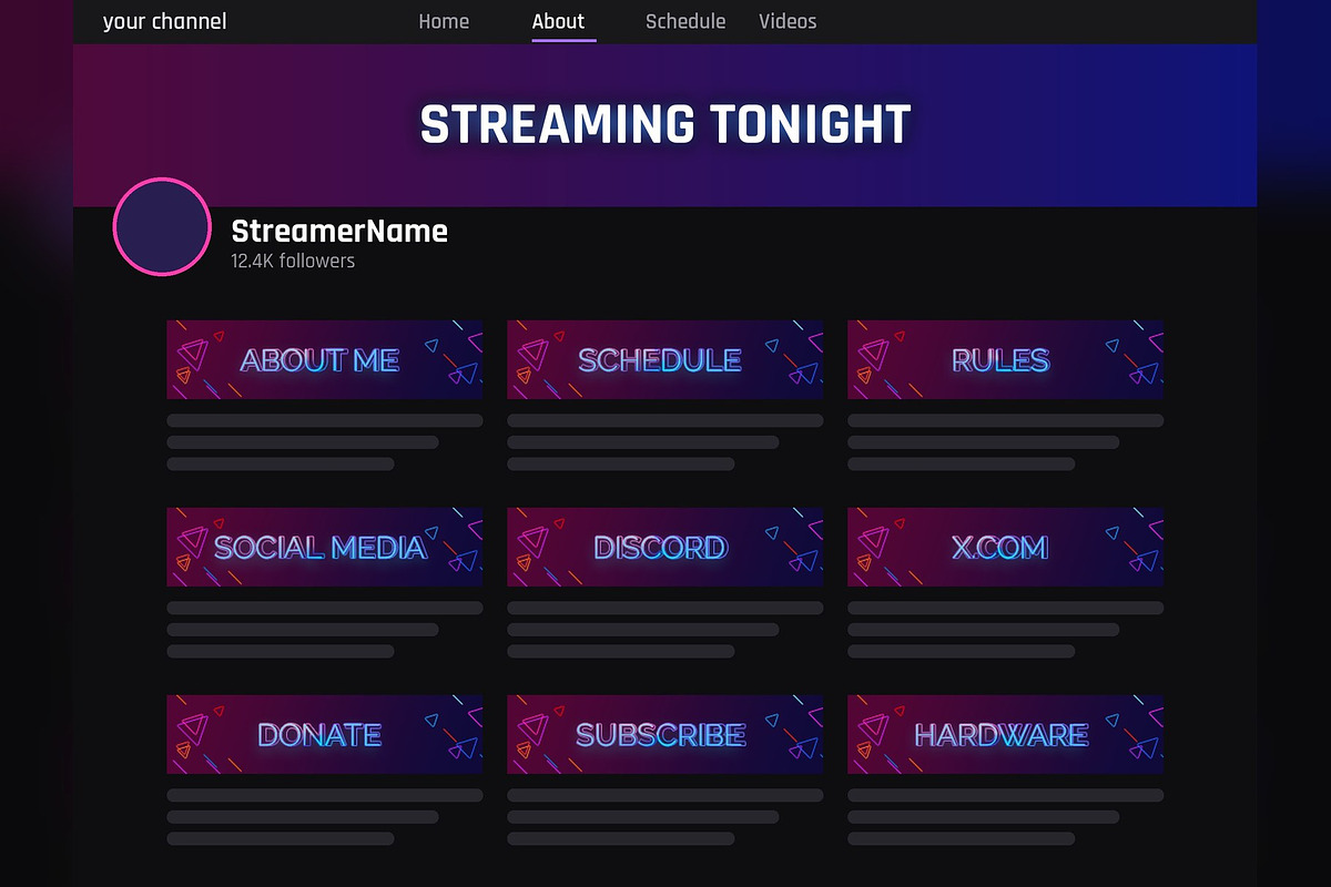 Electro Wave Twitch & Kick Panels, an Object Graphic by Gear Store (Photo 3 of 6)