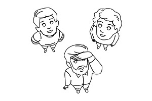 positive top view looking vector, a Person Illustration by pikepicture