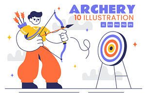10 Archery Sport Illustration, a Sport Illustration by denayunebgt