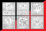 Jungle Animal Coloring Book for Kids, an Animal Illustration by Akrinity Digital (Thumbnail 2 of 6)