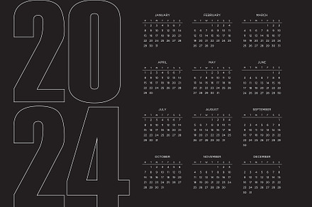 2024 calendar design vector template, a Wallpaper Graphic by Walldecorated