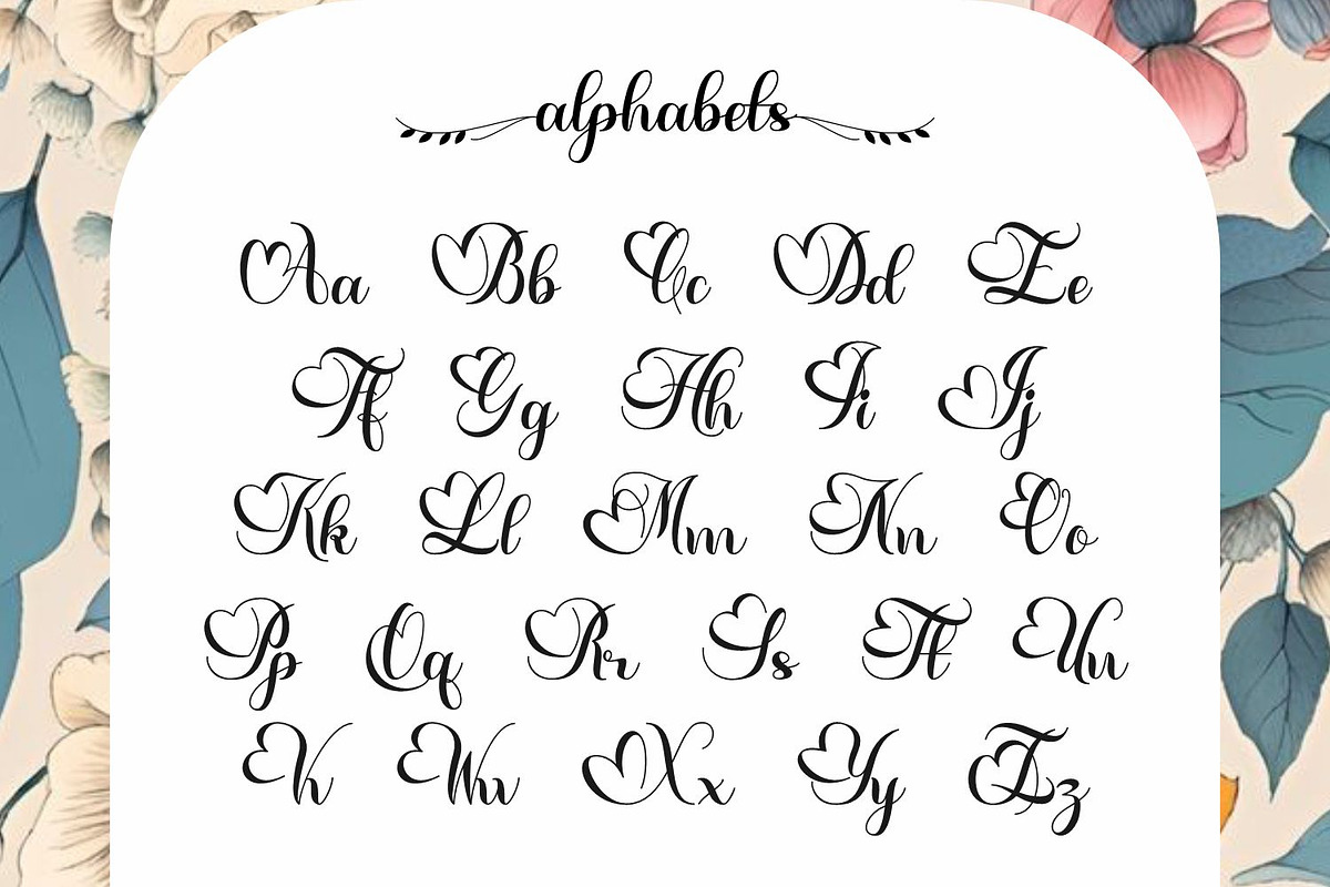 Valentina Cursive font Script Font, a Script Font by WhymoreArt (Photo 9 of 10)