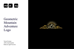 Geometric Mountain Adventure Logo, a Branding & Logo Template by Luxury Logos