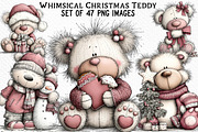 Whimsical Christmas Teddy Clipart, an Illustration by Craft Nest (Thumbnail 1 of 6)