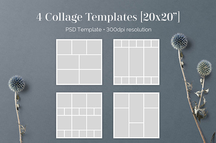 11x14 Photo Collage Template Pack 1 | Templates & Themes ~ Creative Market
