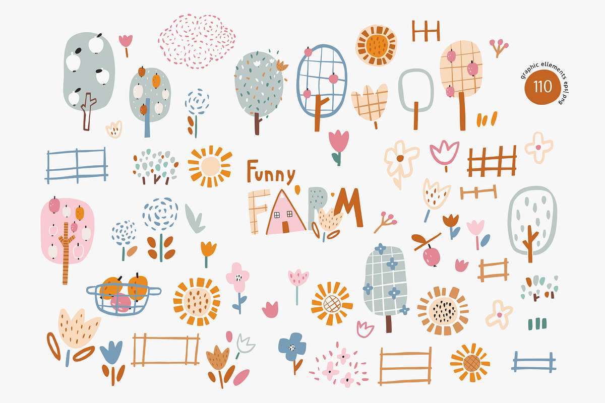 Funny farm vector collection, an Animal Illustration by avdnadi (Photo 3 of 9)