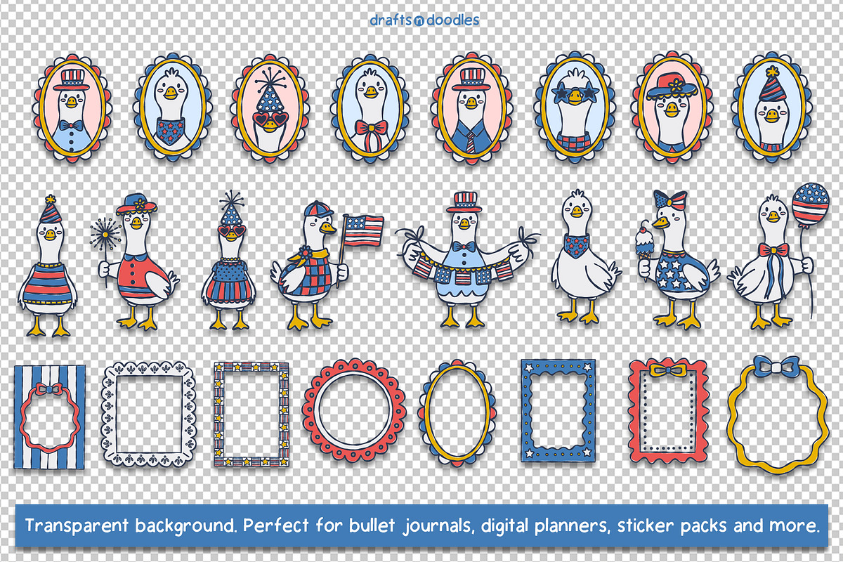 4th of July Preppy Patriotic Bundle, an Object Illustration by Drafts n Doodles (Photo 5 of 14)