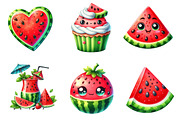 Summer Juicy Watermelon Clipart, an Illustration by Dream Creation (Thumbnail 3 of 6)