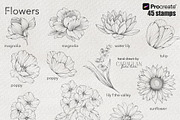 Floral Tattoo Essentials, a Brush Add-On by CaraulanStore (Thumbnail 2 of 8)