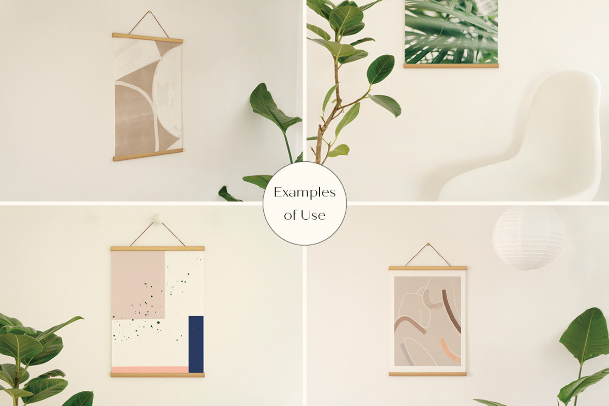 Poster Mockup SET with Wood Hanger, a Print Template by LOPEstudio (Photo 8 of 8)