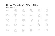 Set line icons of bicycle apparel, an Outline Icon by motorama (Thumbnail 2 of 2)