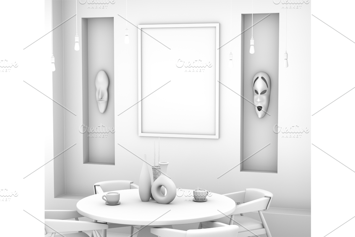 Mock up 3d ethno interior, a Print Template by Larser (Photo 2 of 2)