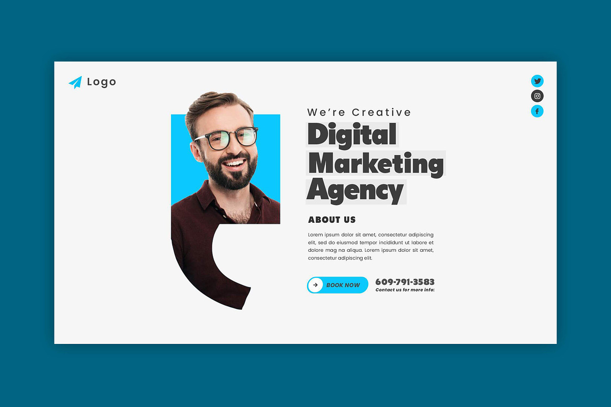 Marketing Agency Web Banner, a Social Media Template by Saman Osama