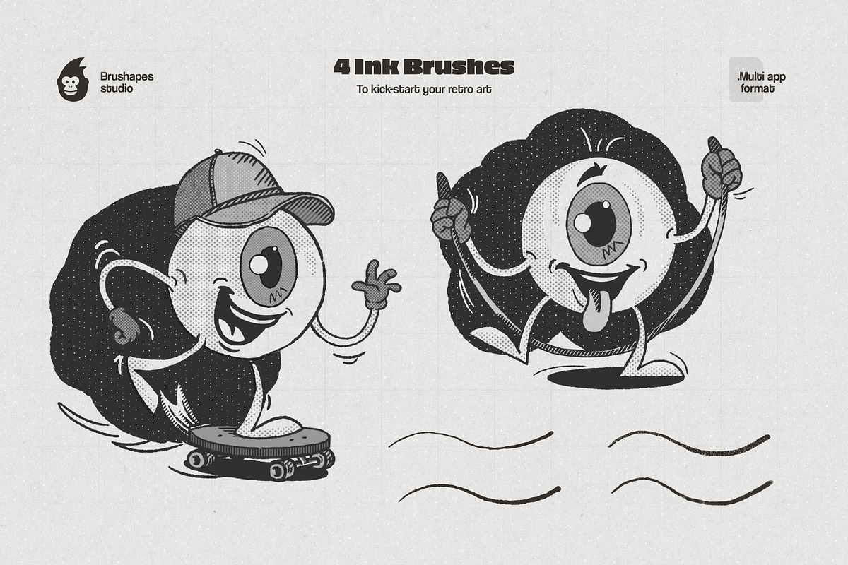 Multi App Retro Halftone Brushes, a Brush Add-On by brushapes.com (Photo 10 of 12)