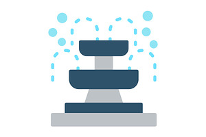 Fountain Flat Icon, a Duotone Icon by Pexelpy
