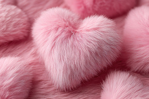Pink hearts on fuzzy backdrop, a Photo by Beautiful things