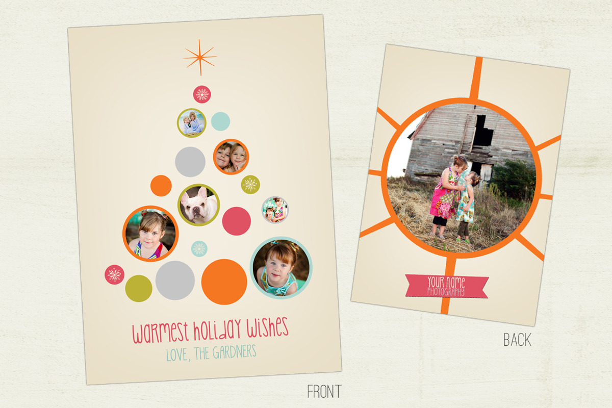 Mod Christmas Tree Photo Card, a Card Template by brandsushi