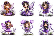 Cute Lavender Fairy Clipart, a Seasonal Illustration by Designking (Thumbnail 3 of 5)