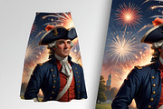 Patriot Man and American Flag 1776, a Person Illustration by Sharon Schwalbe (Thumbnail 1 of 4)