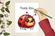 Quirky Funny Ladybug Clipart, an Illustration by Creative Art (Thumbnail 2 of 6)
