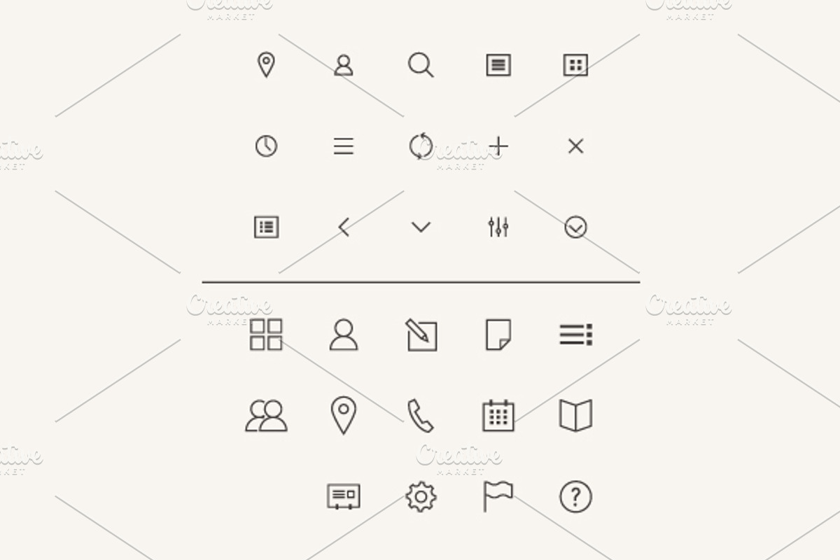 Vector Icons Set in Flat Style, an Icon by fet