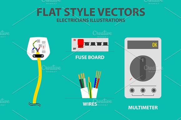 Flat Style Electrician Vectors preview 5