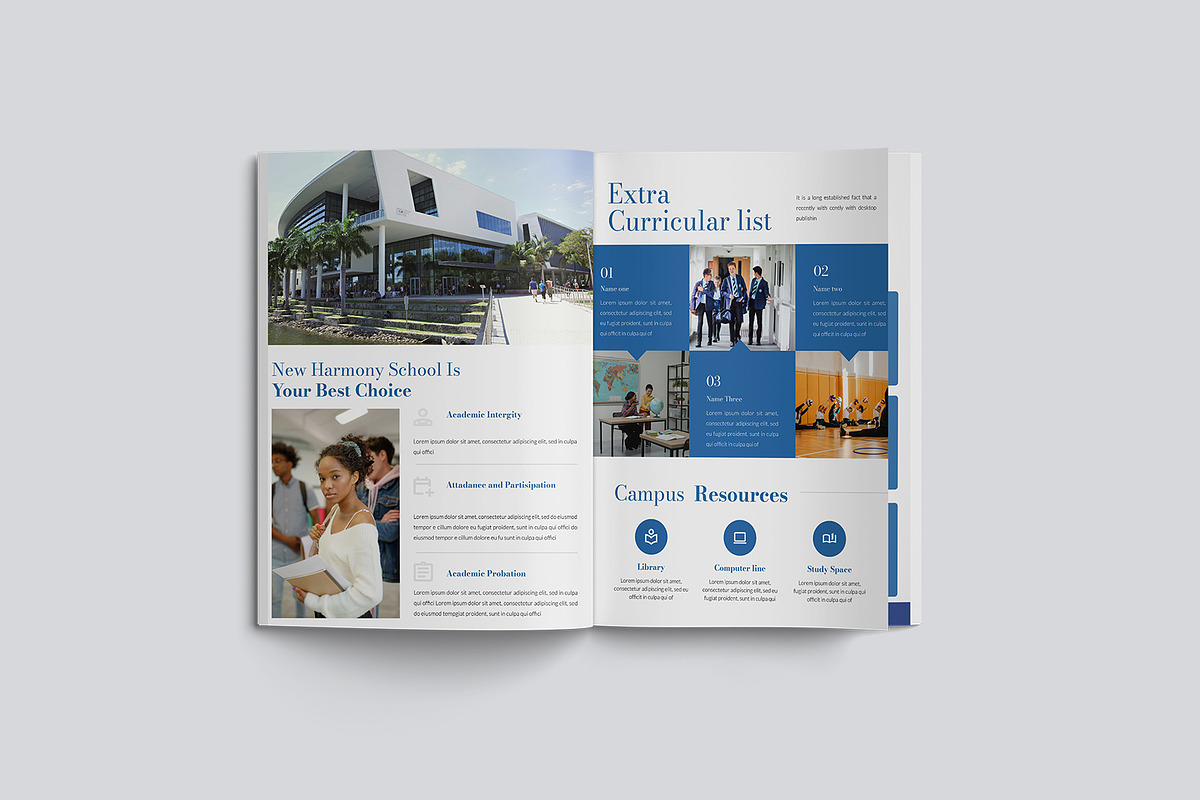Project School Handbook Template, a Brochure Template by TMint Play (Photo 5 of 8)