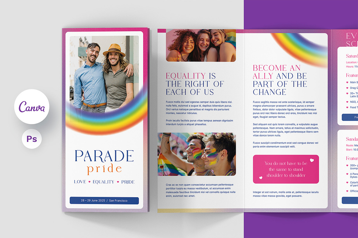 LGBT Brochure Trifold Canva Template, a Brochure Template by artbart (Photo 1 of 9)