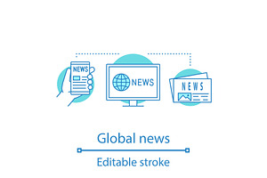 Global News Concept Icon