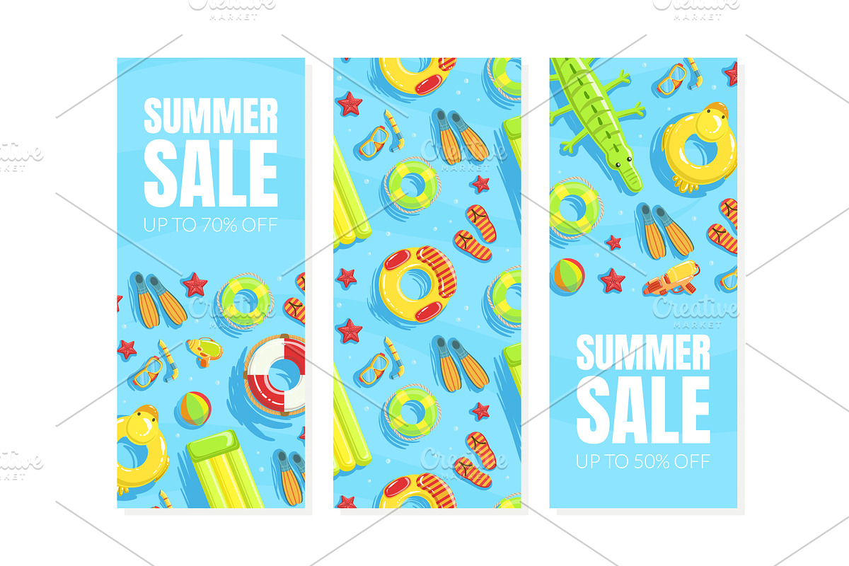 Summer Sale Banner Templates Set, an Illustration by TopVectors