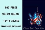 Watercolor Patriotic Butterfly Subl, an Illustration by SVGArt (Thumbnail 8 of 8)