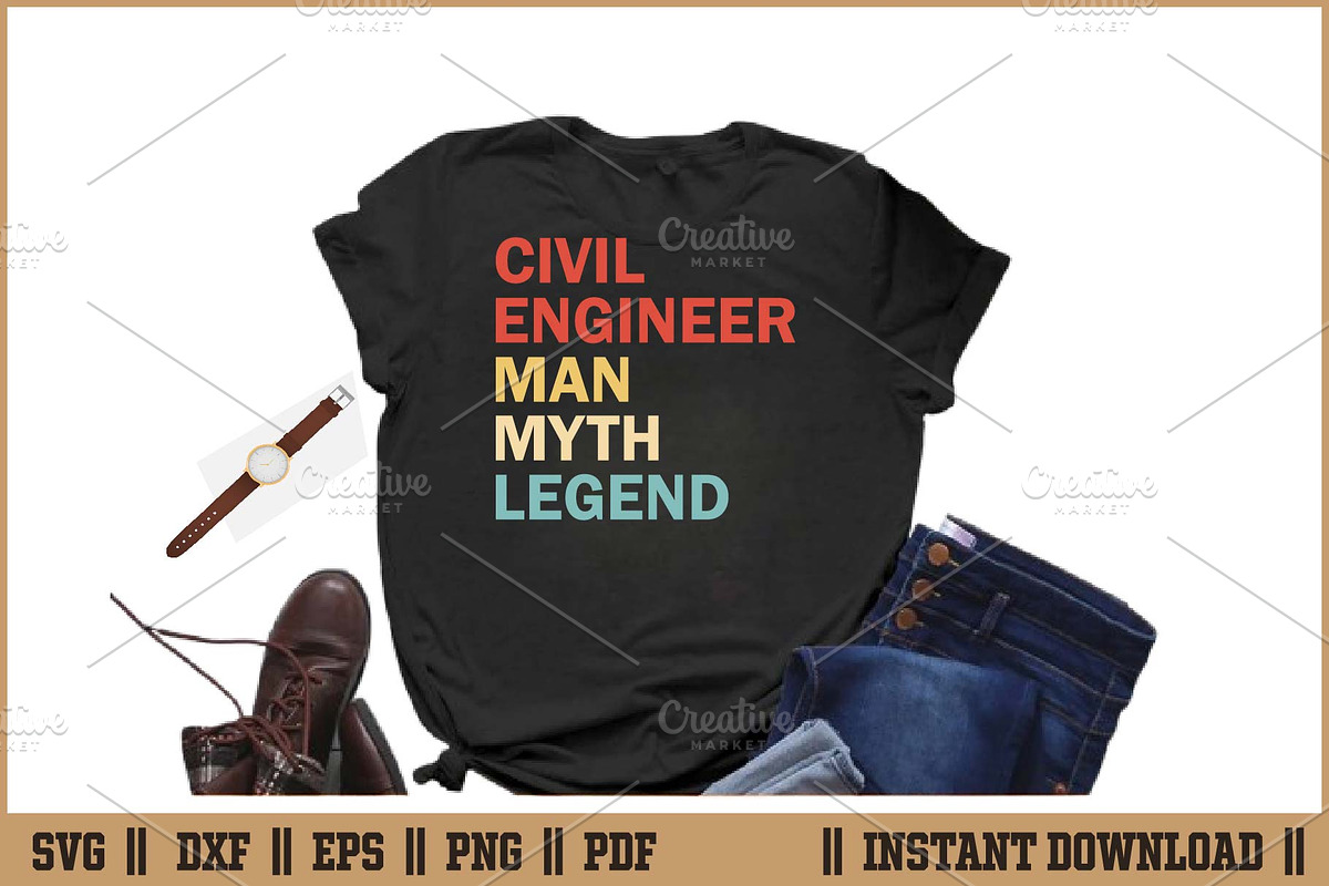 Civil Engineer Man Myth Legend SVG, a Work Illustration by Handy Arts Studio (Photo 2 of 3)