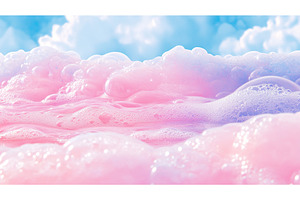 Dreamy pink and blue cloudscape with, a Nature Photo by Lermont51