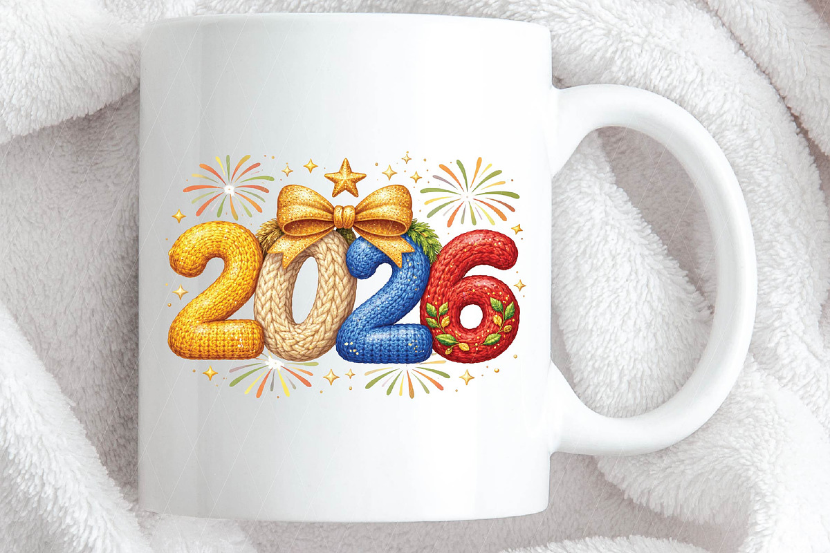 Faux Yarn New Year 2026 Png, an Illustration by DreamPrint404 (Photo 4 of 6)