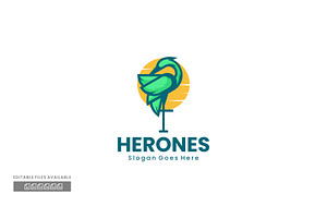Heron Simple Mascot Logo, a Branding & Logo Template by ivan_artnivora