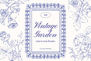 Vintage garden: lace & rose flowers, a Decorative Illustration by Yuliia Lashevska (Thumbnail 1 of 9)