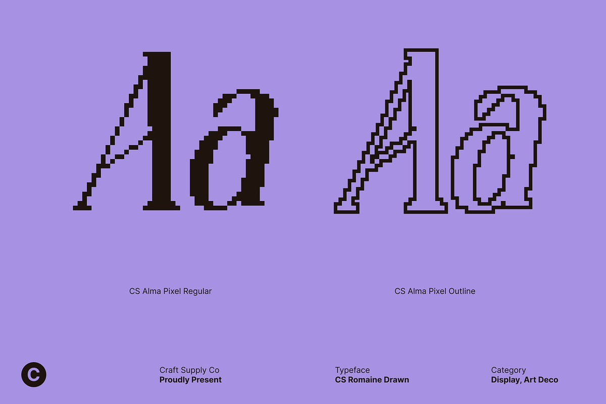 CS Alma Pixel, a Serif Font by Craft Supply Co. (Photo 3 of 8)