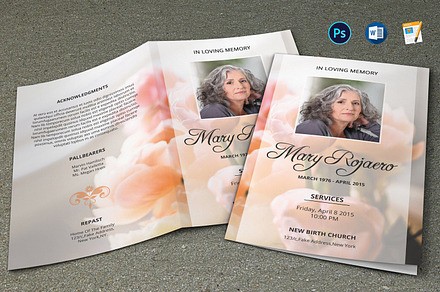 Funeral Program Template-V195, a Brochure Template by Template Shop