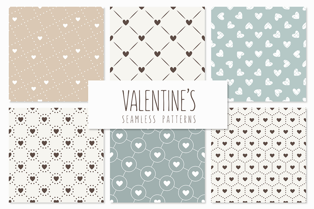 Valentine's Seamless Patterns Set, a Pattern Graphic by Curly_Pat (Photo 1 of 5)