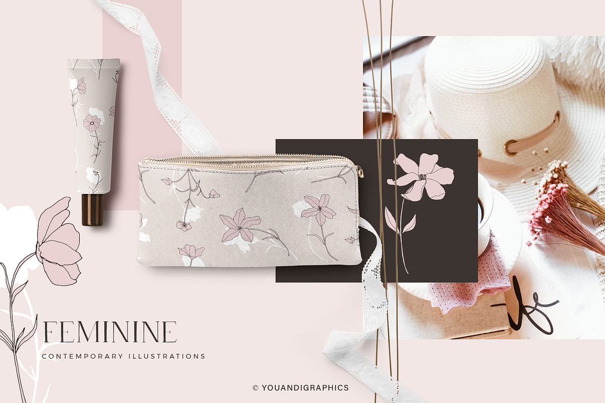 Dainty Floral Patterns Elements, a Pattern Graphic by Youandigraphics (Photo 9 of 17)